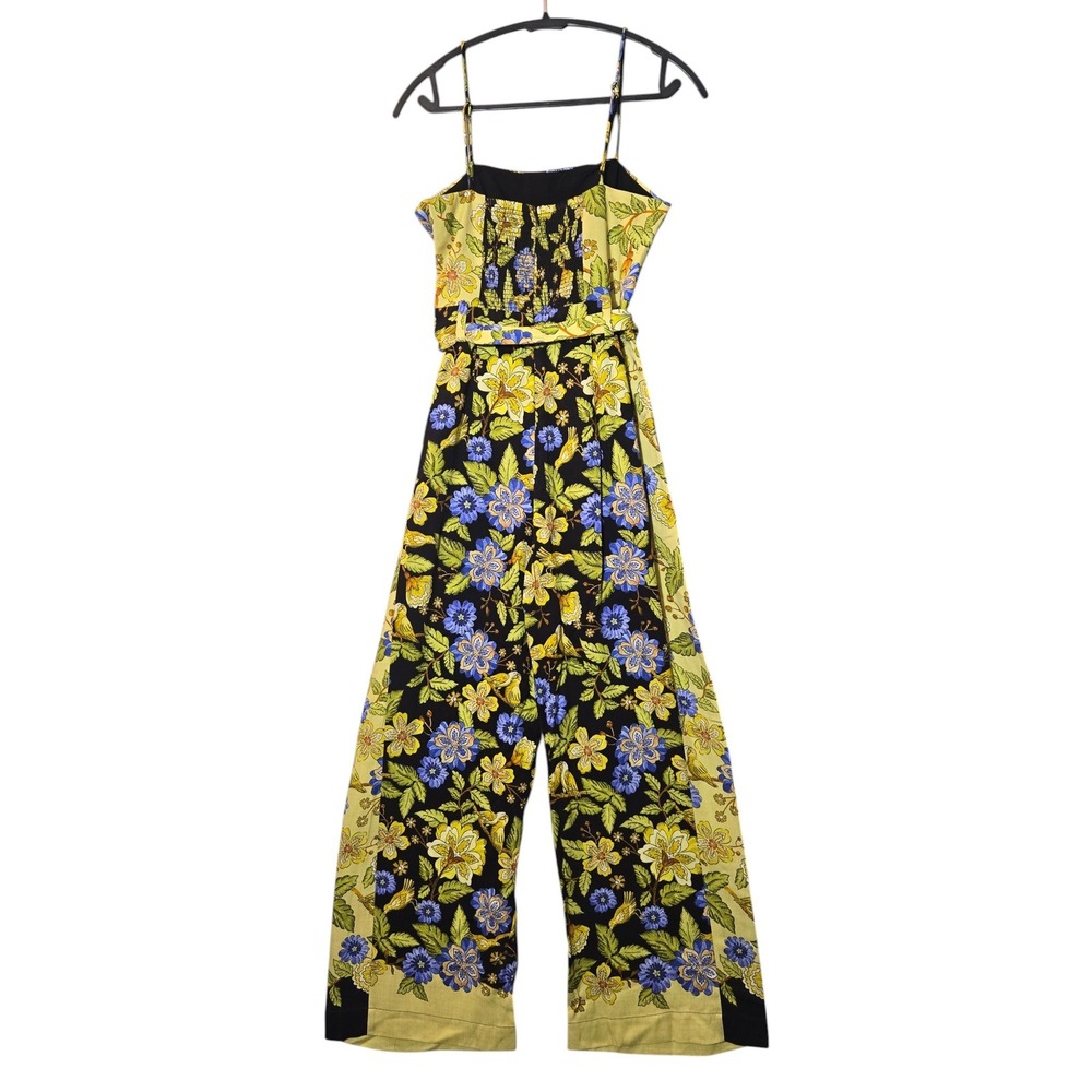 FARM Rio Floral Bird Print Wide Leg Jumpsuit S Tropical Island Summer Resort NWT - Picture 6 of 14